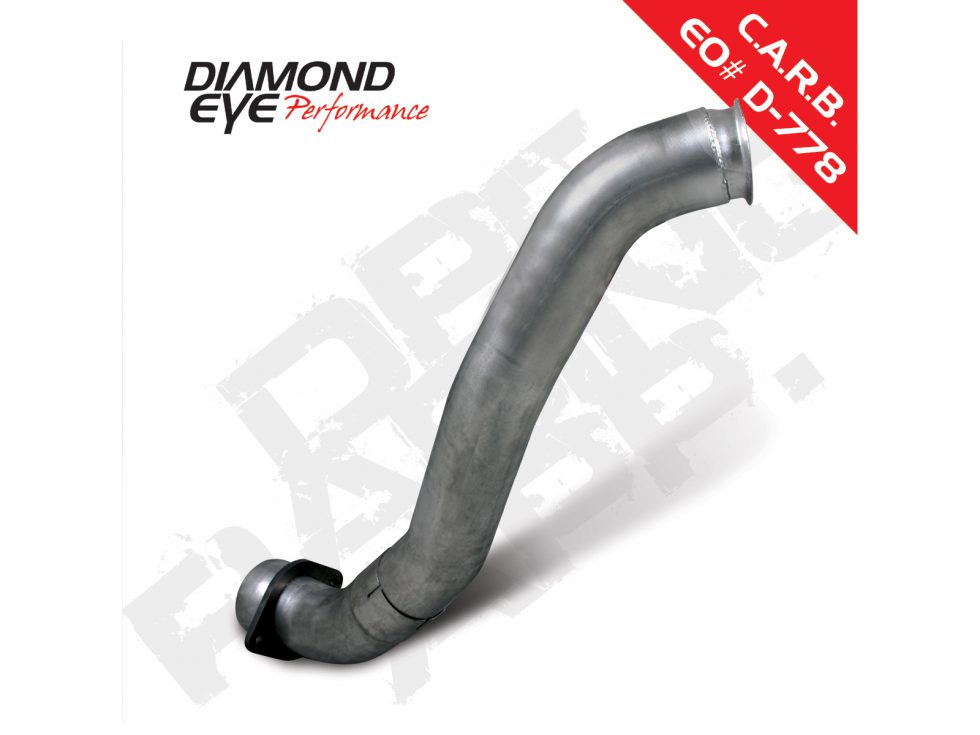 Exhaust Downpipe 4 Inch Inlet/Outlet No Sensor Bung Stainless 08-10 F250/F350 Race Use Only Diamond Eye