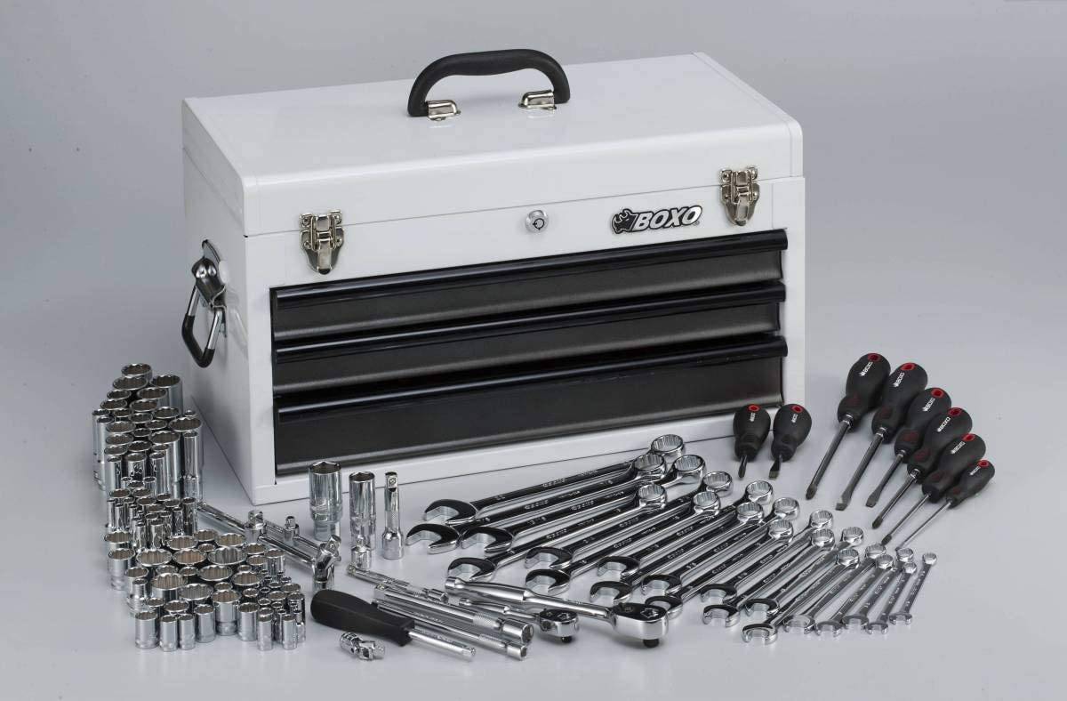 Boxo Usa 185 Pcs Metric And Sae Tool With 3 Drawer Carry Box No Limit Fabrication