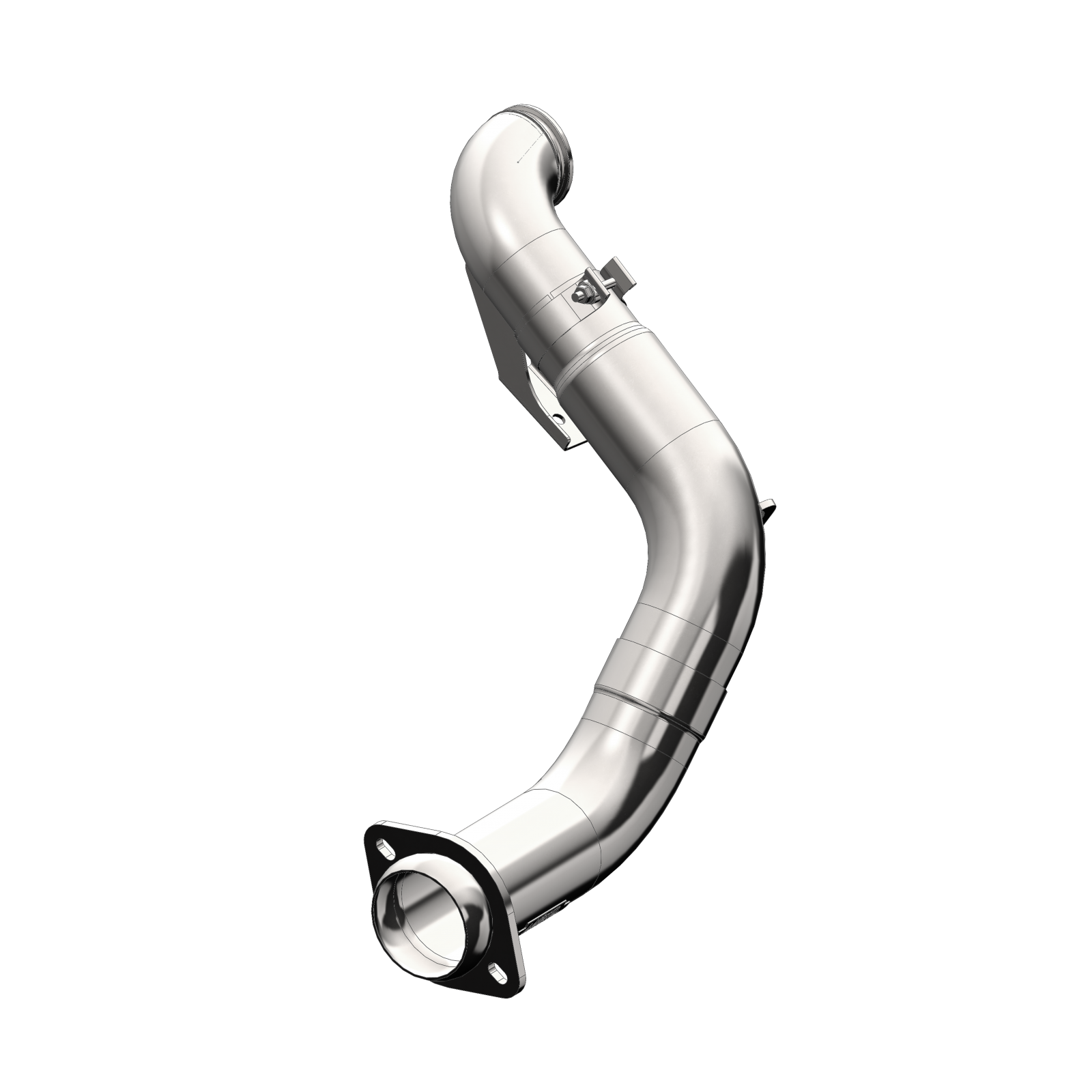 4 Inch Turbo Down Pipe For 15-16 Ford 6.7L Powerstroke Non Cab and Chassis Only Aluminized Steel EO Num. D-763-1 MBRP