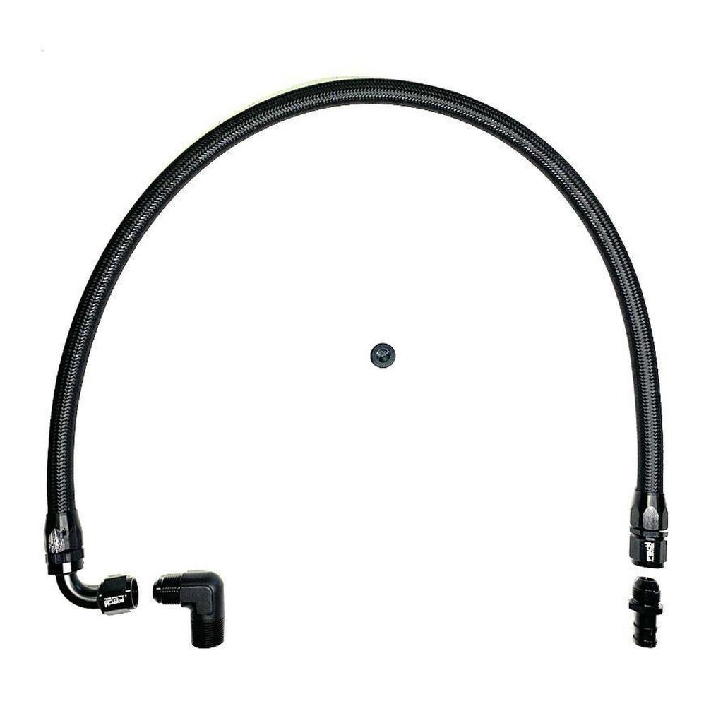 98.5-02 Dodge Cummins Lower Heater Hose Black Braided Full Send Diesel