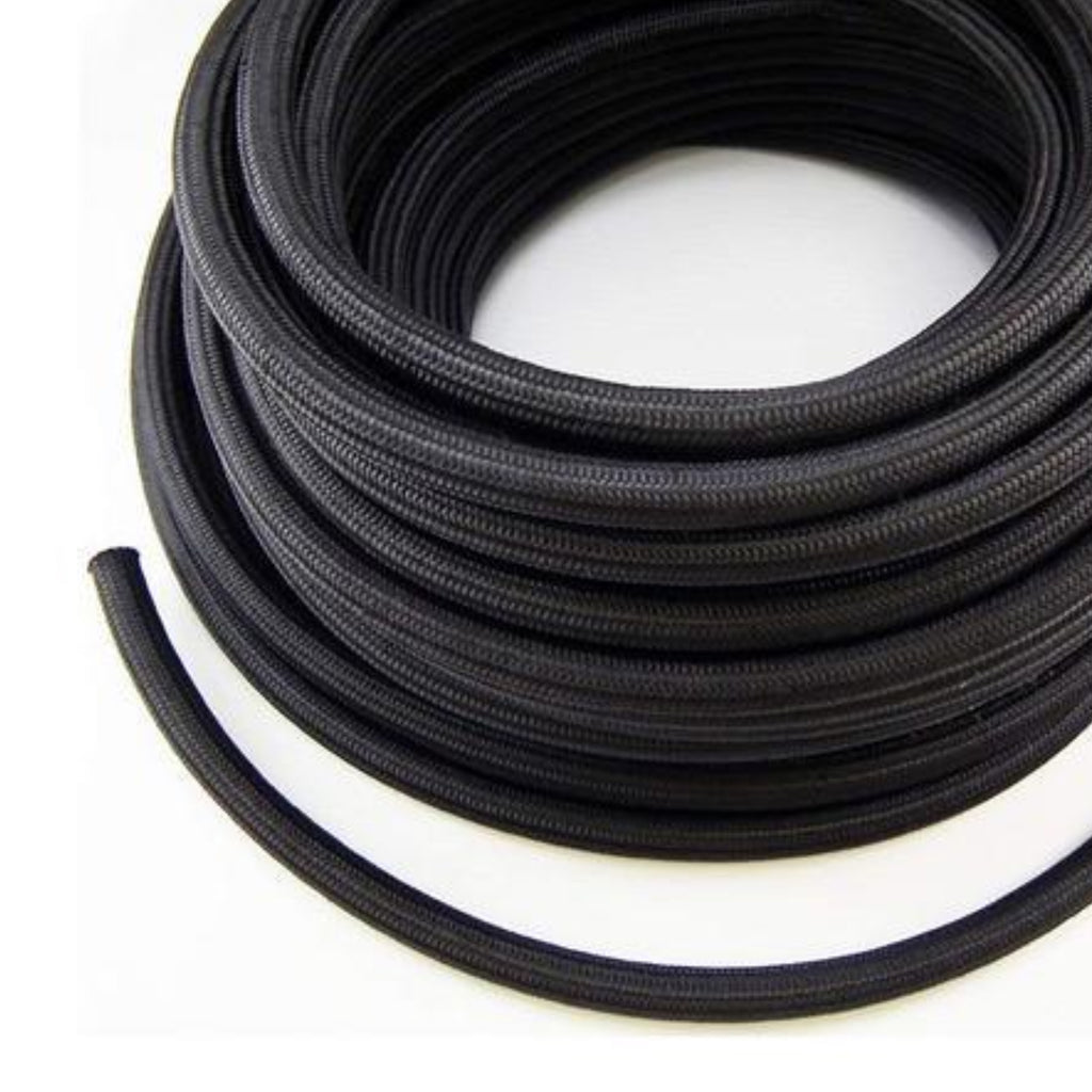 Black Nylon Braided Rubber Hose 12AN 20 Feet Full Send Diesel