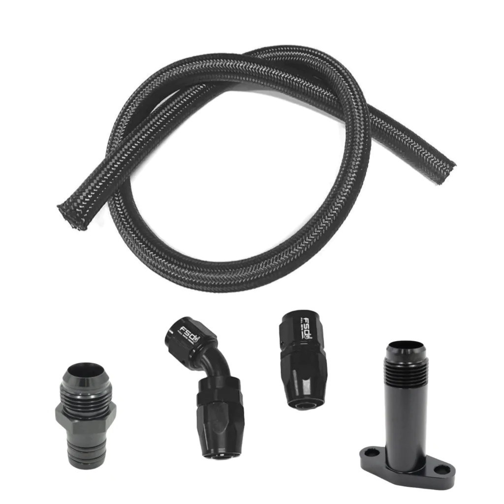 1989-2022 Dodge Cummins DIY High Flow -12AN Turbo Drain Kit Full Send Diesel