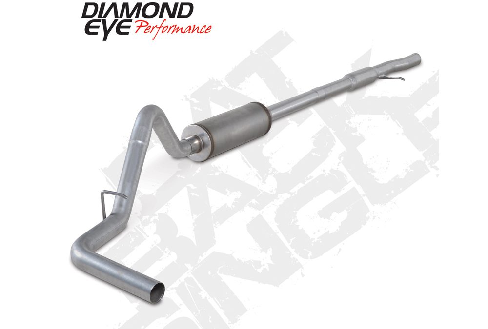 Cat Back Exhaust System For 09-13 Silverado/Sierra 1500 4.8L And 5.3L V8 3 Inch Single Side Exit Aluminized Diamond Eye