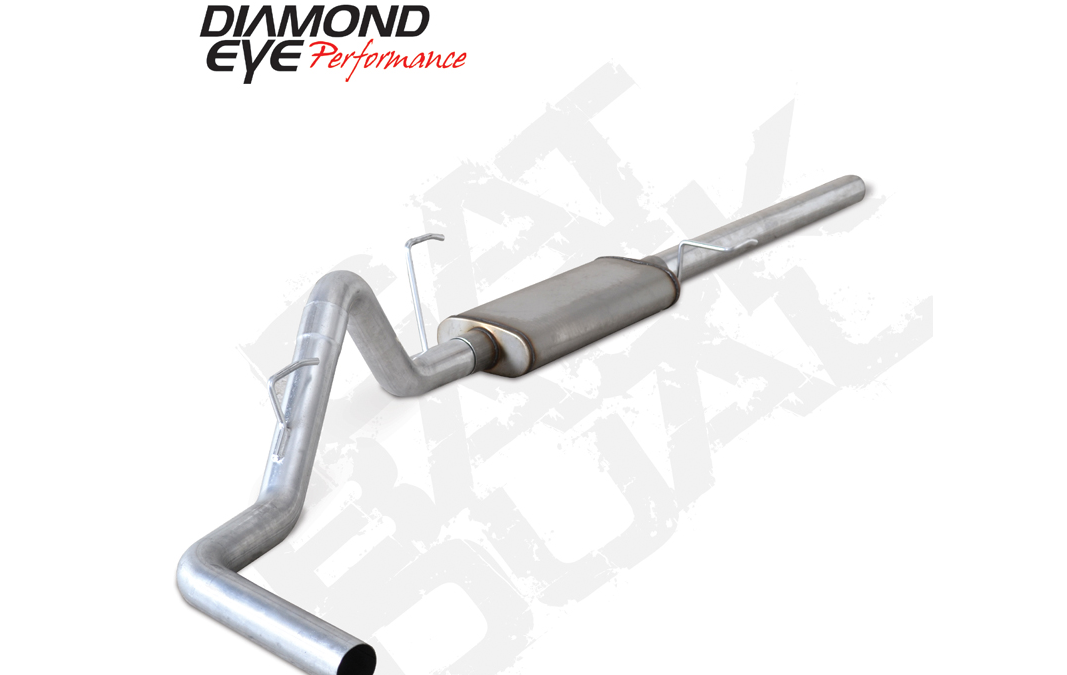 Cat Back Exhaust System For 04-08 Ford 150 5.4L 3 Inch With Muffler Cat Back Single Side Exit Aluminized Diamond Eye