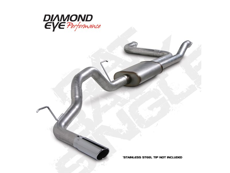 Cat Back Exhaust System 04-12 Nissan Titan 5.6L 3.5 Inch Single Side With Muffler Aluminized Diamond Eye