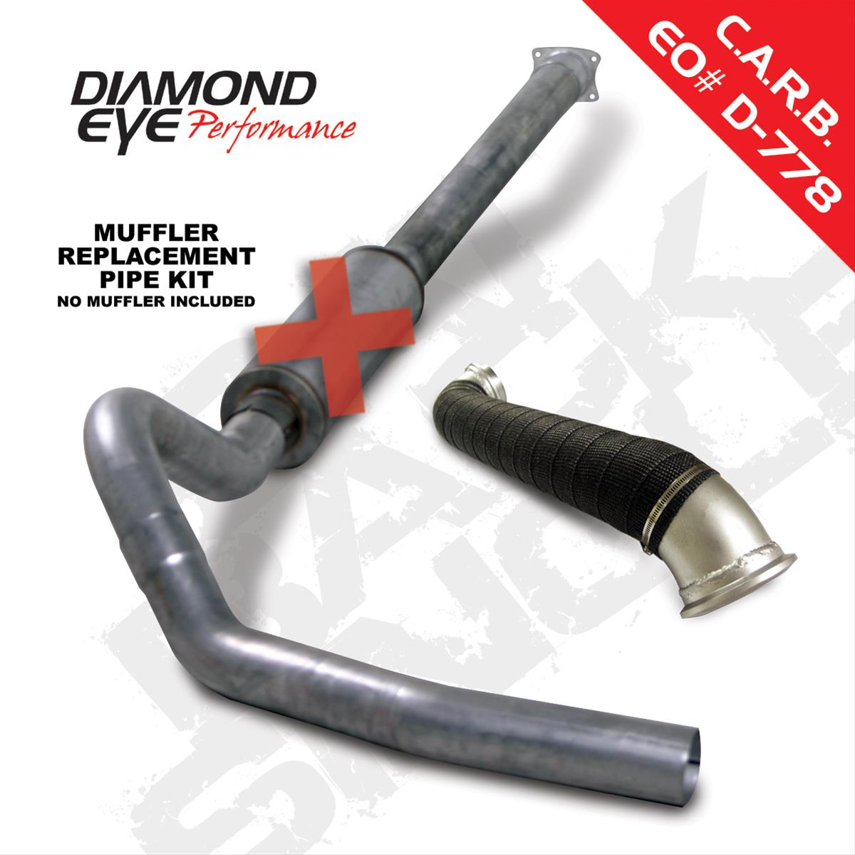 Cat Back Exhaust System For 04-05 Silverado/Sierra 2500/3500 LLY 4 inch Single Pass No Muffler Stainless Diamond Eye