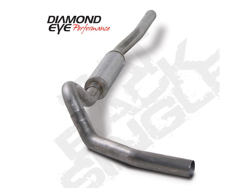 Cat Back Exhaust System For 06-07.5 Silverado/Sierra 2500/3500 4 inch Single Pass With Muffler Stainless Diamond Eye