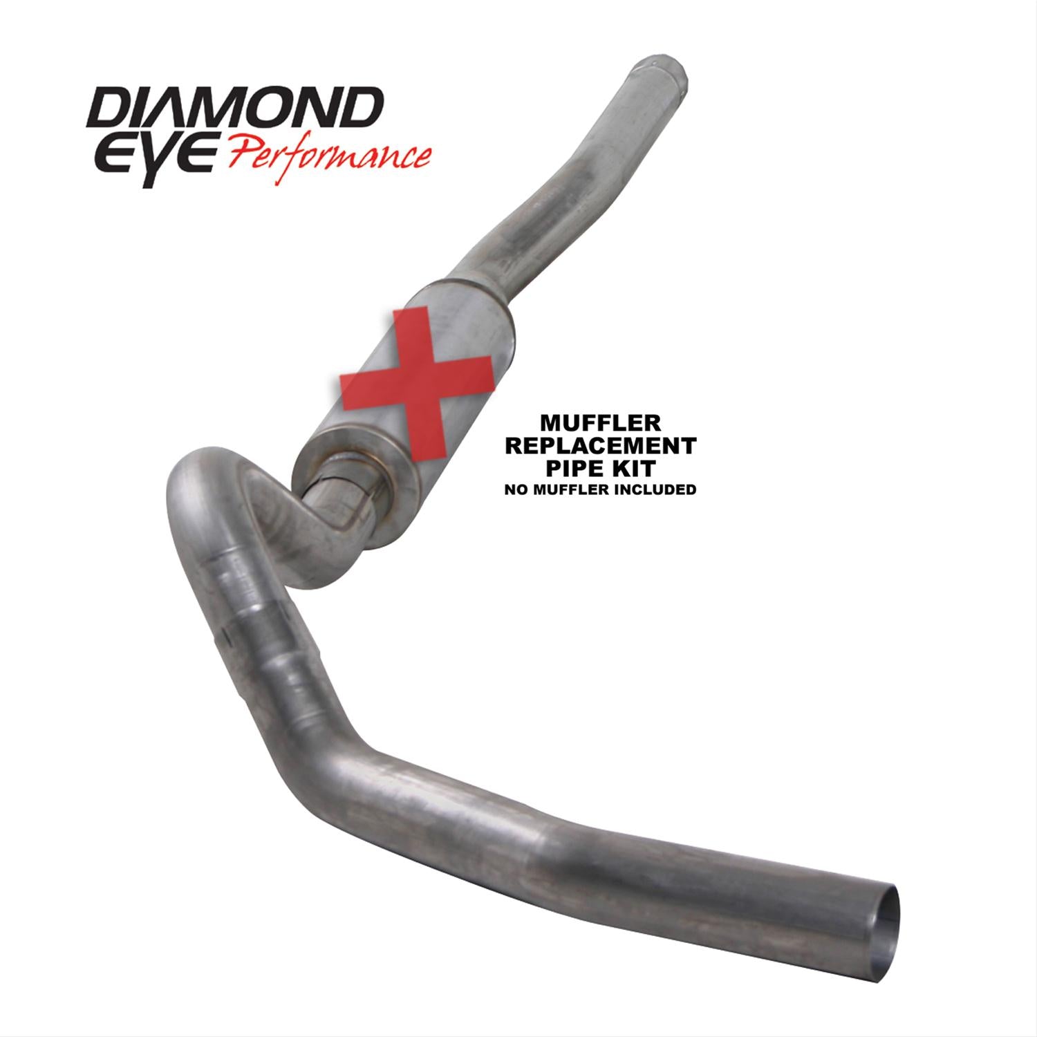 Cat Back Exhaust System For 06-07.5 Silverado/Sierra 2500/3500 4 inch Single Pass No Muffler Stainless Diamond Eye