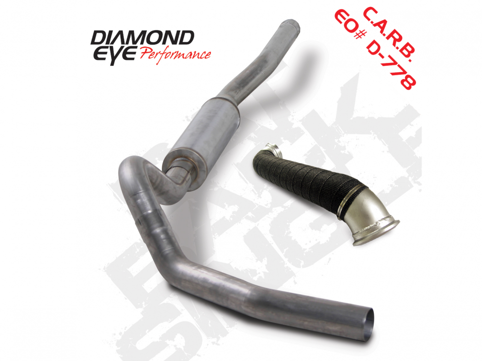 Cat Back Exhaust System For 06-07 Silverado/Sierra 2500/3500 6.6L LBZ Single Pass With Muffler Stainless Diamond Eye