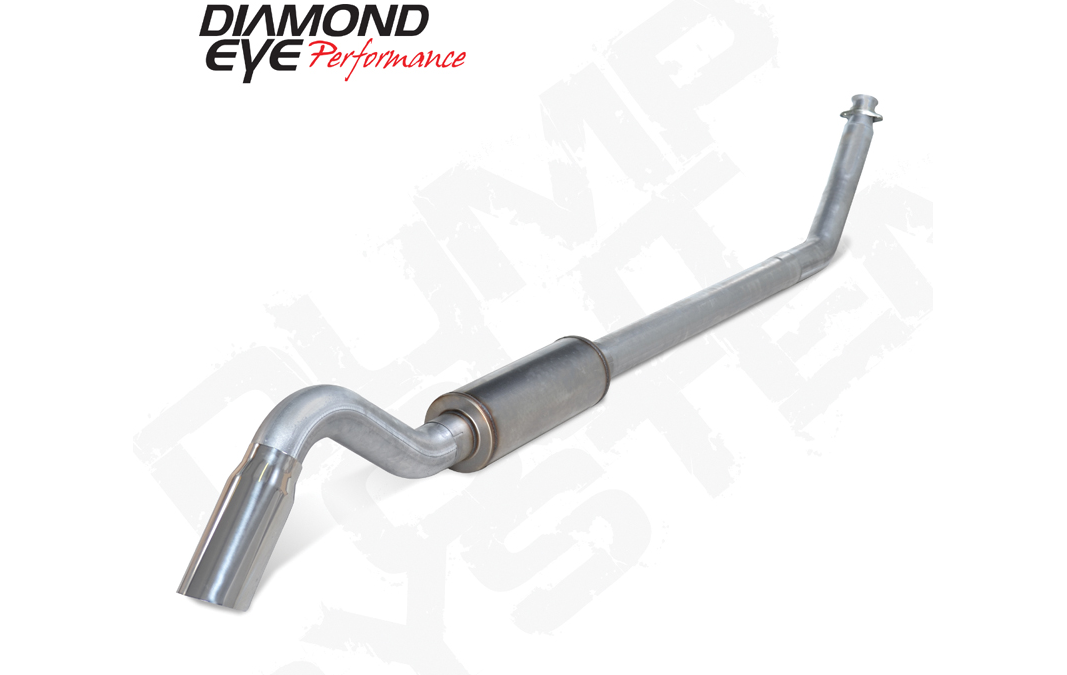 Turbo Back Exhaust 94-02RAM 2500/3500 4 Inch Single In/ Single Out Pass With Muffler Aluminized Diamond Eye