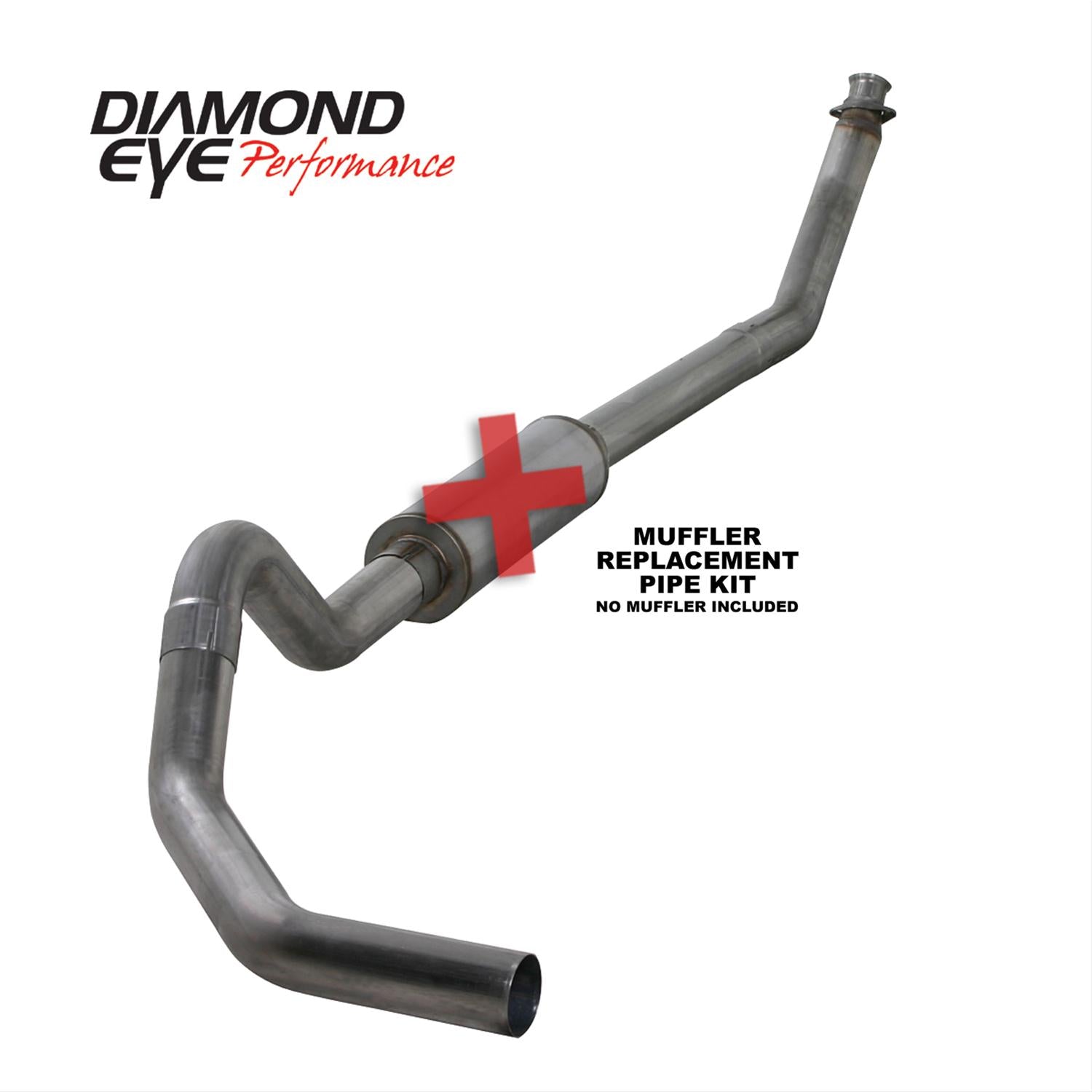 Turbo Back Exhaust No Muffler For 94-02 Dodge RAM 2500/3500 5.9L Cummins 4 Inch Stainless Diamond Eye