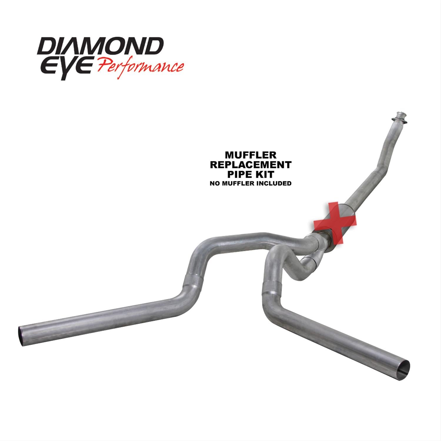 Turbo Back Exhaust 94-02RAM 2500/3500 4 Inch Single/Dual Split Rear/Side No Muffler Aluminized Diamond Eye