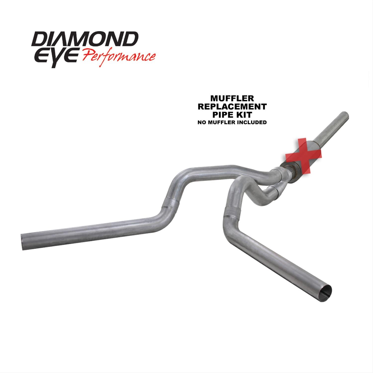 Cat Back Exhaust System For 04.5-07.5 Dodge RAM 2500/3500 Cummins 4 Inch Split Side No Muffler Aluminized Diamond Eye