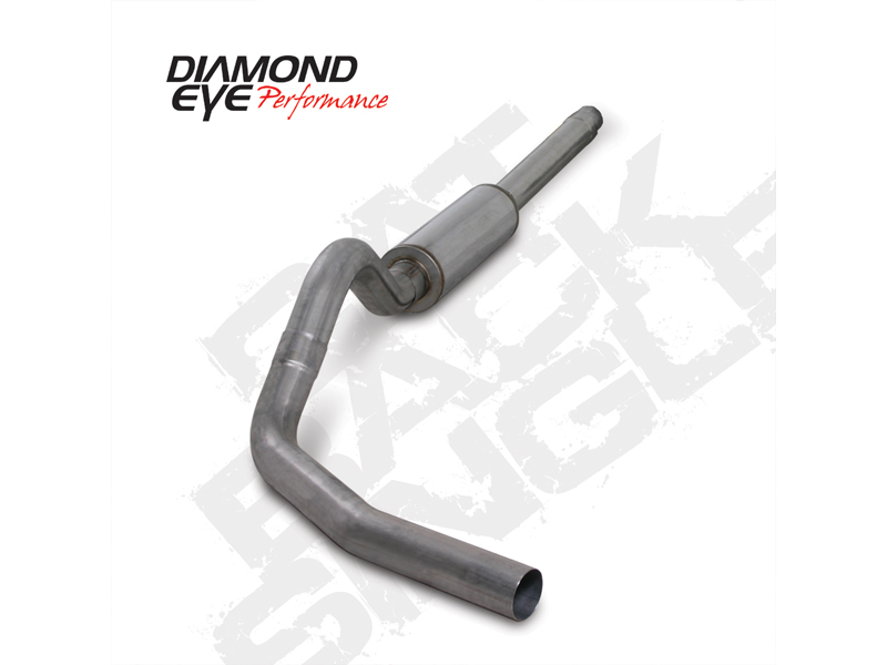 Cat Back Exhaust System 94-97.5 Ford F250/F350 Superduty 4 inch Single In/Out Pass With Muffler Stainless Diamond Eye