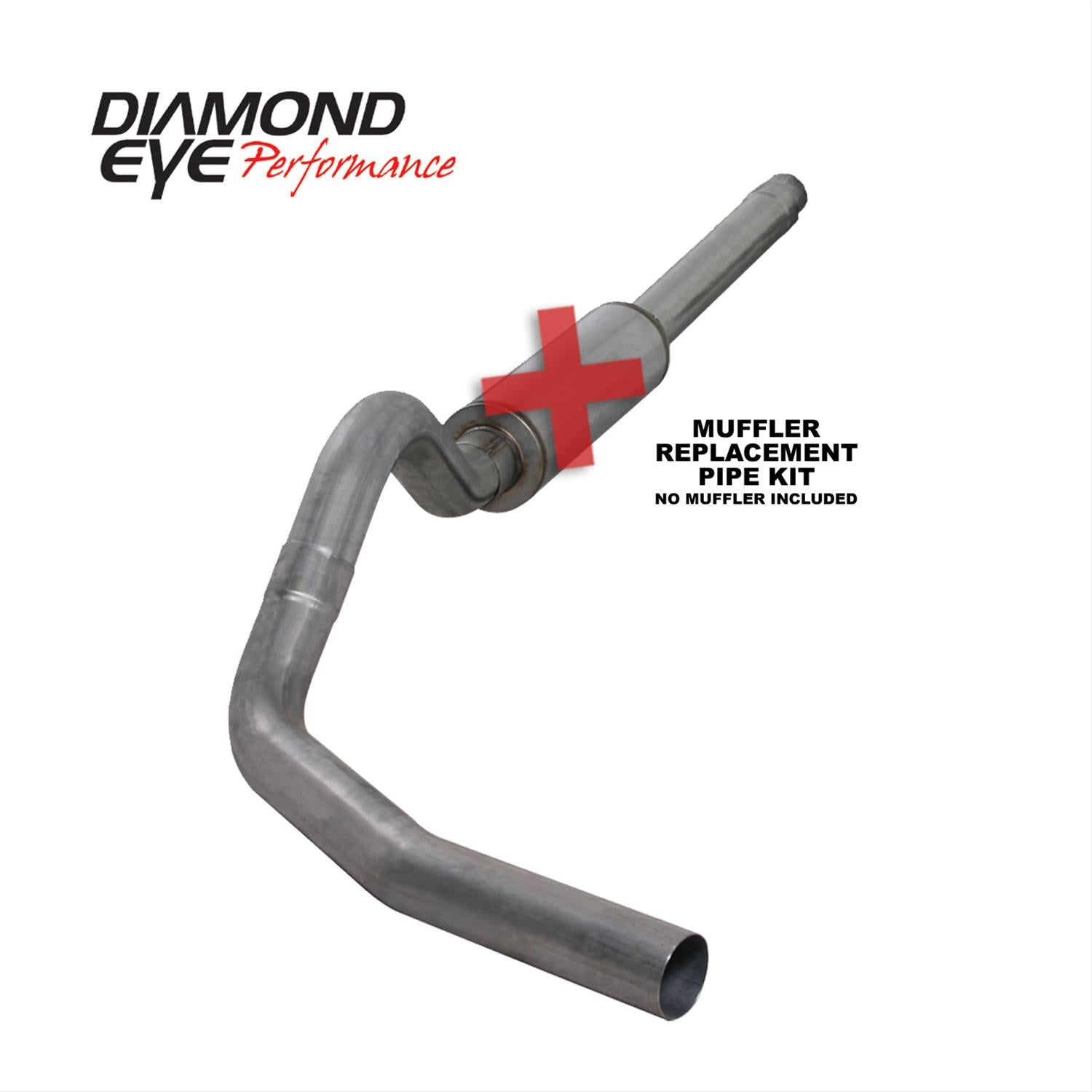 Cat Back Exhaust System For 94-97.5 Ford F250/F350 Superduty 7.3L 4 inch Single Pass No Muffler Stainless Diamond Eye