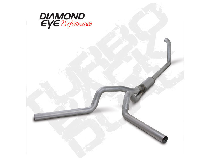 Turbo Back Exhaust 00-03.5 Ford F250/F350 Superduty 4 Inch Split Rear/Side With Muffler Aluminum Diamond Eye