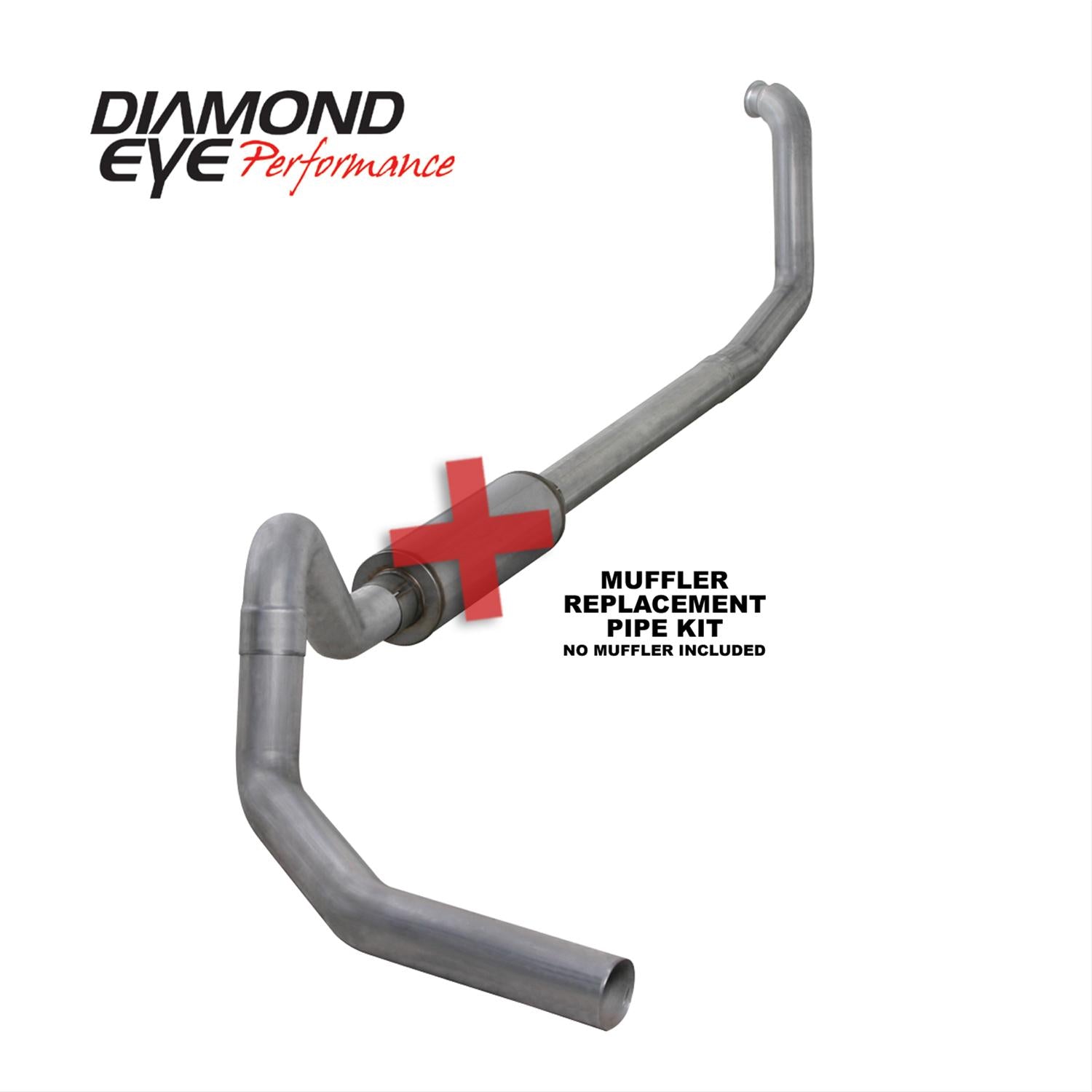 Turbo Back Exhaust 98-03 E-Series 4 Inch Single Pass No Muffler Aluminized Performance Series Diesel Diamond Eye