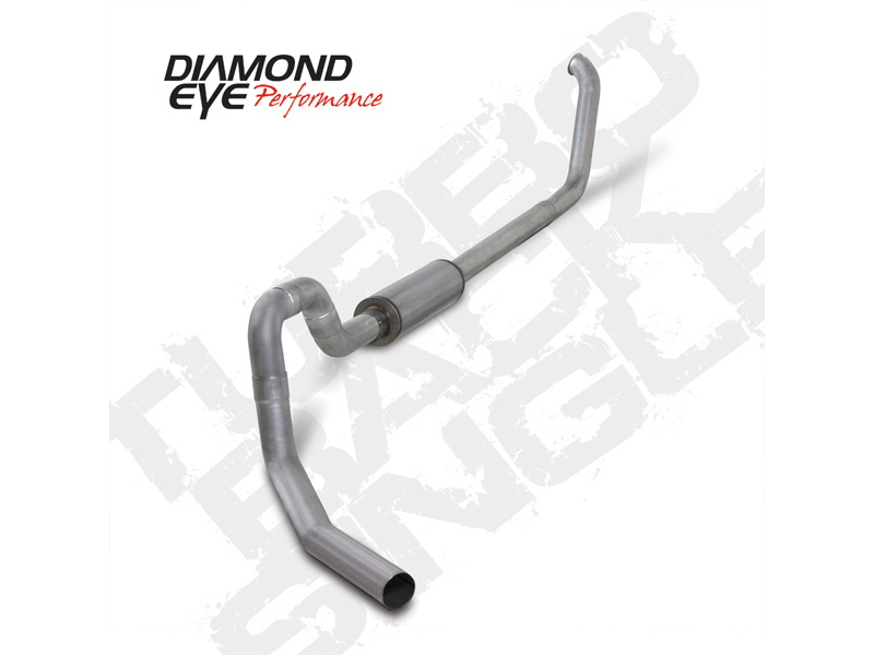 Turbo Back Exhaust 00-03.5 F550 Rollover 4 Inch Single In/Out Pass With Muffler Aluminized Diamond Eye