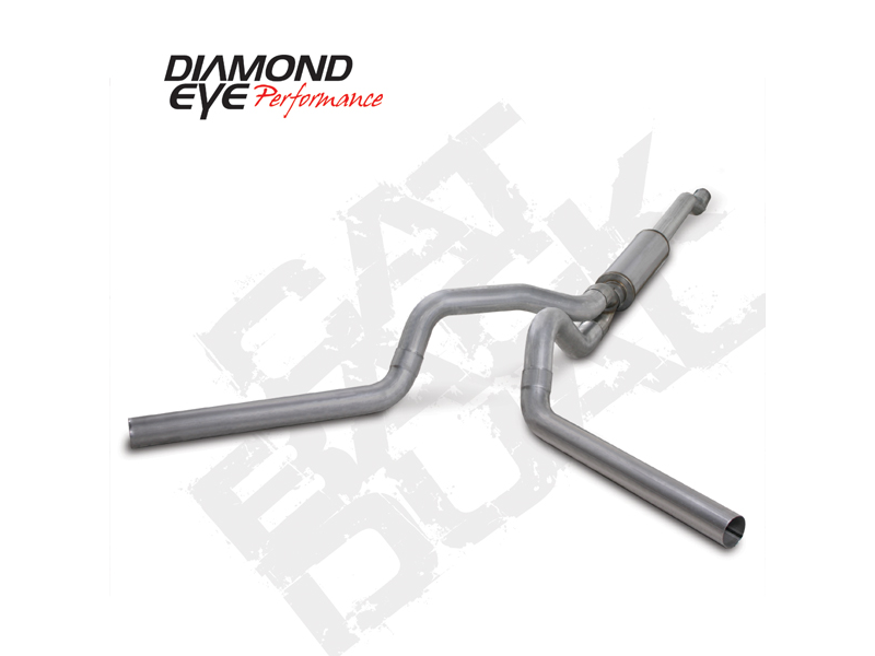 Cat Back Exhaust System 03-07 Ford F250/F350 Superduty 6.0L 4 Inch With Muffler Split Rear/Side Aluminized Diamond Eye