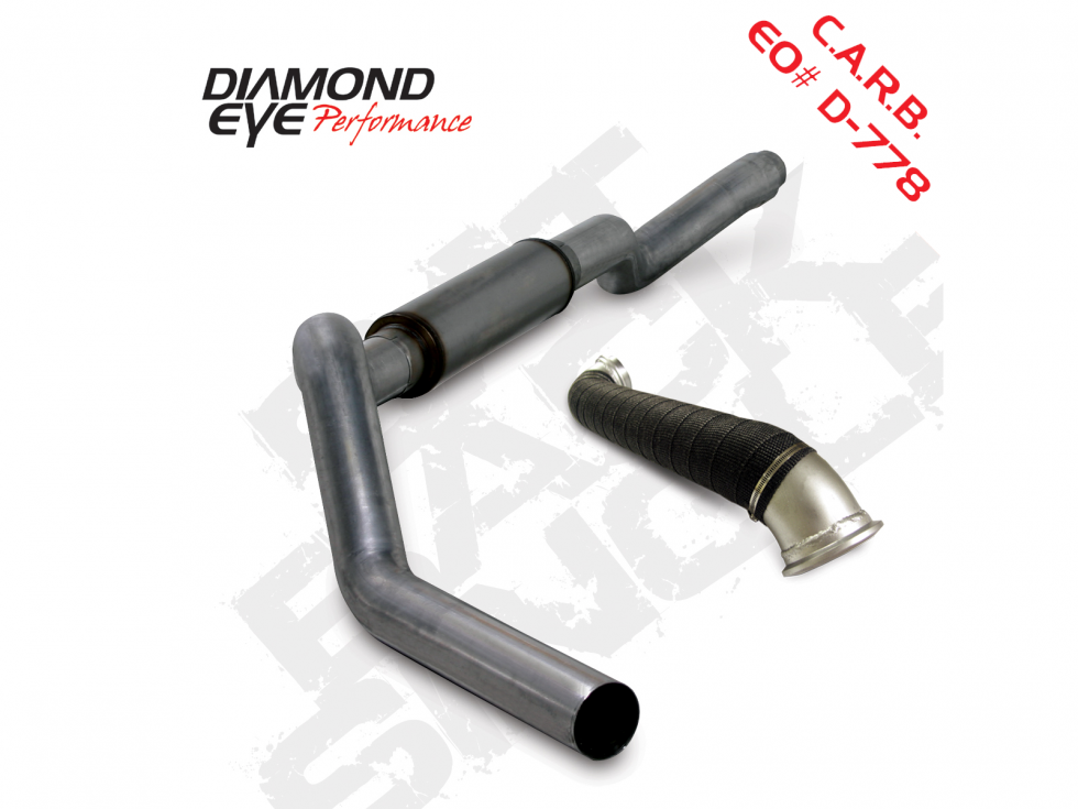 Cat Back Exhaust System For 06-07 Silverado/Sierra 2500/3500 5 Inch Single Pass With Muffler Stainless Diamond Eye