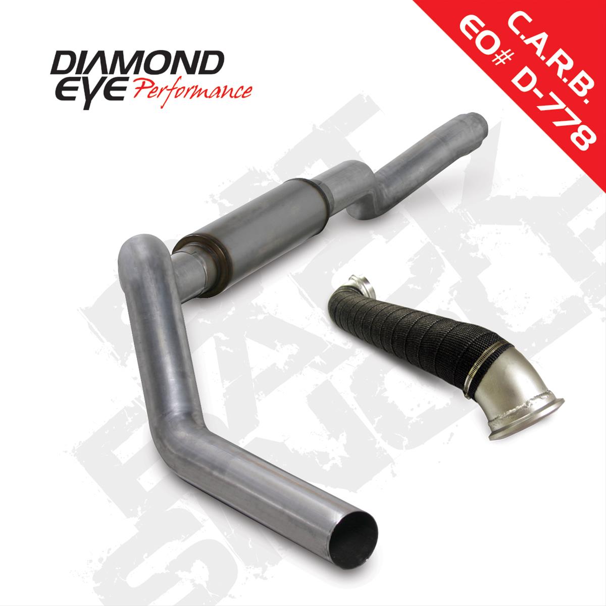 Cat Back Exhaust System For 06-07 Silverado/Sierra 2500/3500 5 Inch Single Pass No Muffler Stainless Diamond Eye