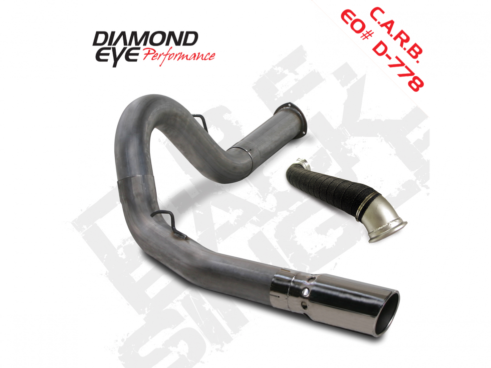 Filter Back Exhaust For 07.5-10 Silverado/Sierra 2500/3500 6.6L LMM 5 Inch Single Pass Stainless Diamond Eye