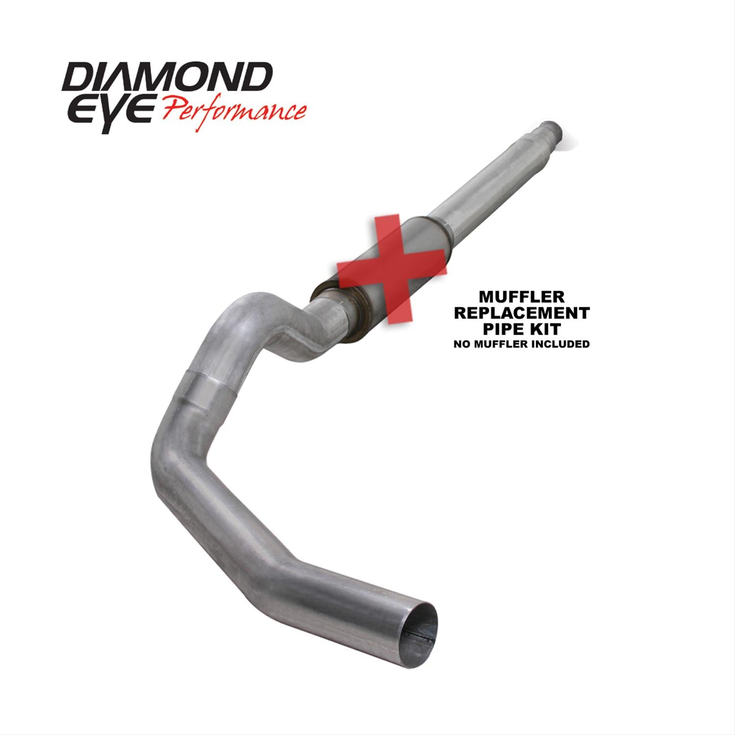 Cat Back Exhaust System For 94-97.5 Ford F250/F350 Superduty 7.3L 5 Inch Single Pass No Muffler Aluminum Diamond Eye