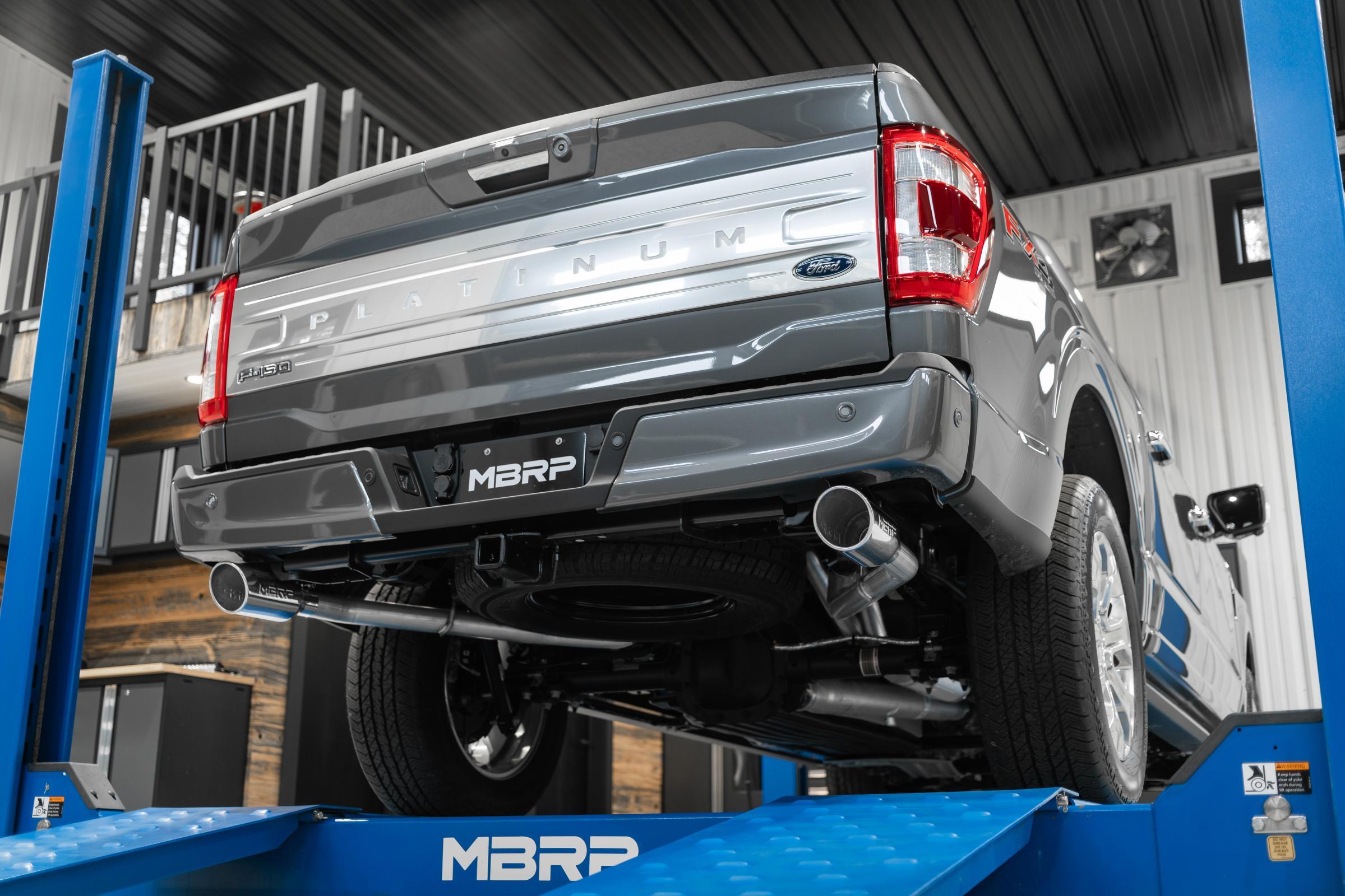 21-Up Ford F-150 T409 Stainless Steel 3 Inch Cat-Back 2.5 Inch Dual Split Rear Exhaust System MBRP