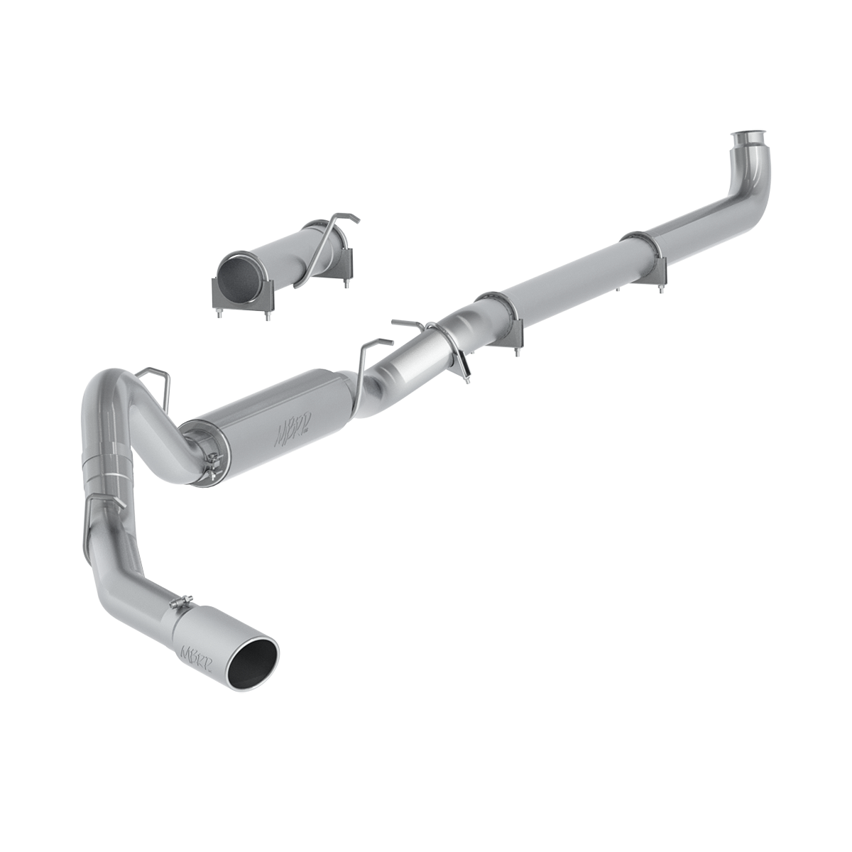 4 Inch Single Side Exhaust Pipe Aluminized Steel For 01-07 Silverado/Sierra 2500/3500 Duramax Extended/Crew Cab MBRP