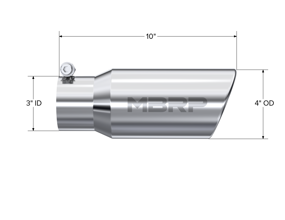 Universal 4 Inch Angled Cut Rolled End MBRP Armor Pro Series Exhaust Tip MBRP