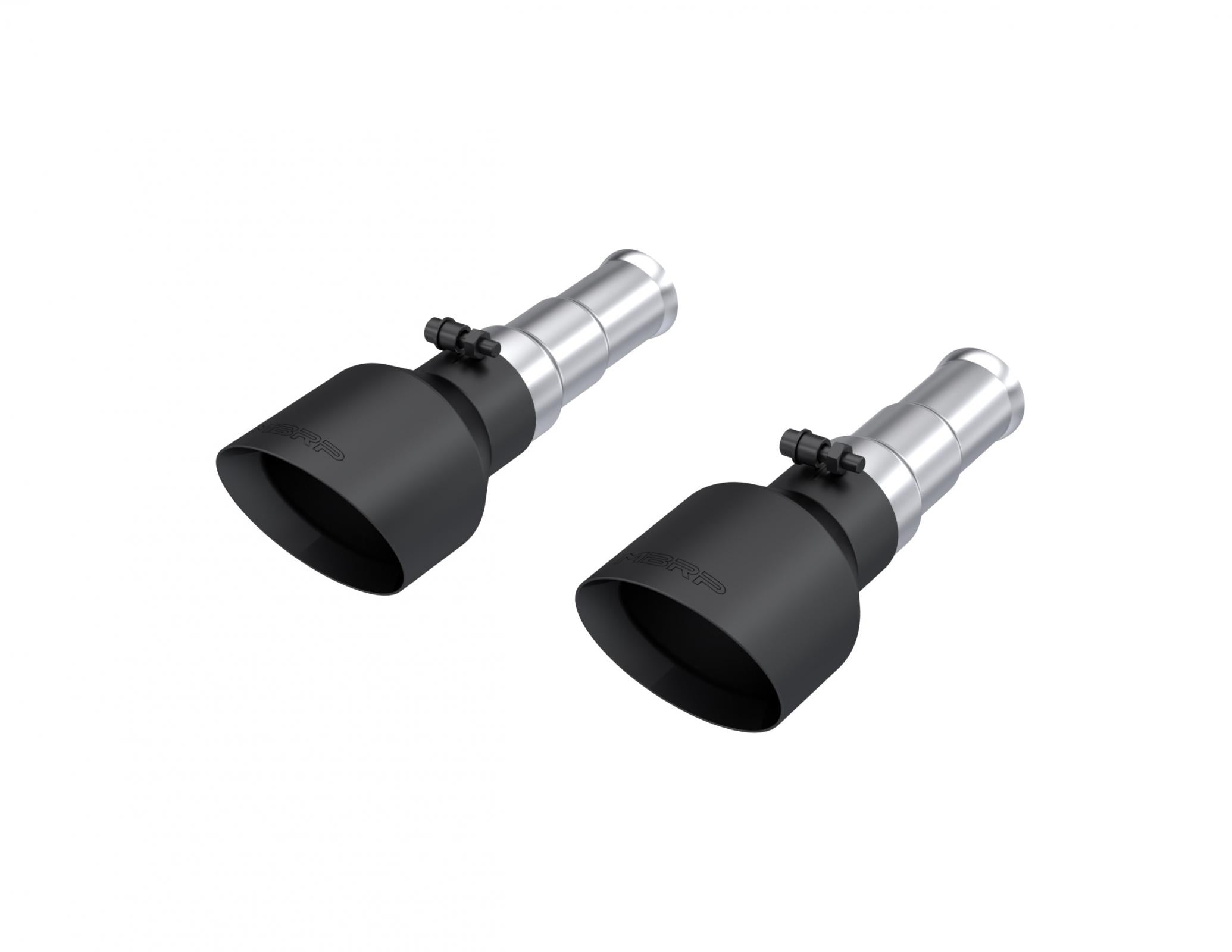 2019-Up Ram 1500 5.7L Hemi Black Exhaust Tips, Armor BLK 5 Inch OD Dual Wall Angle Cut, Sold In Pairs MBRP